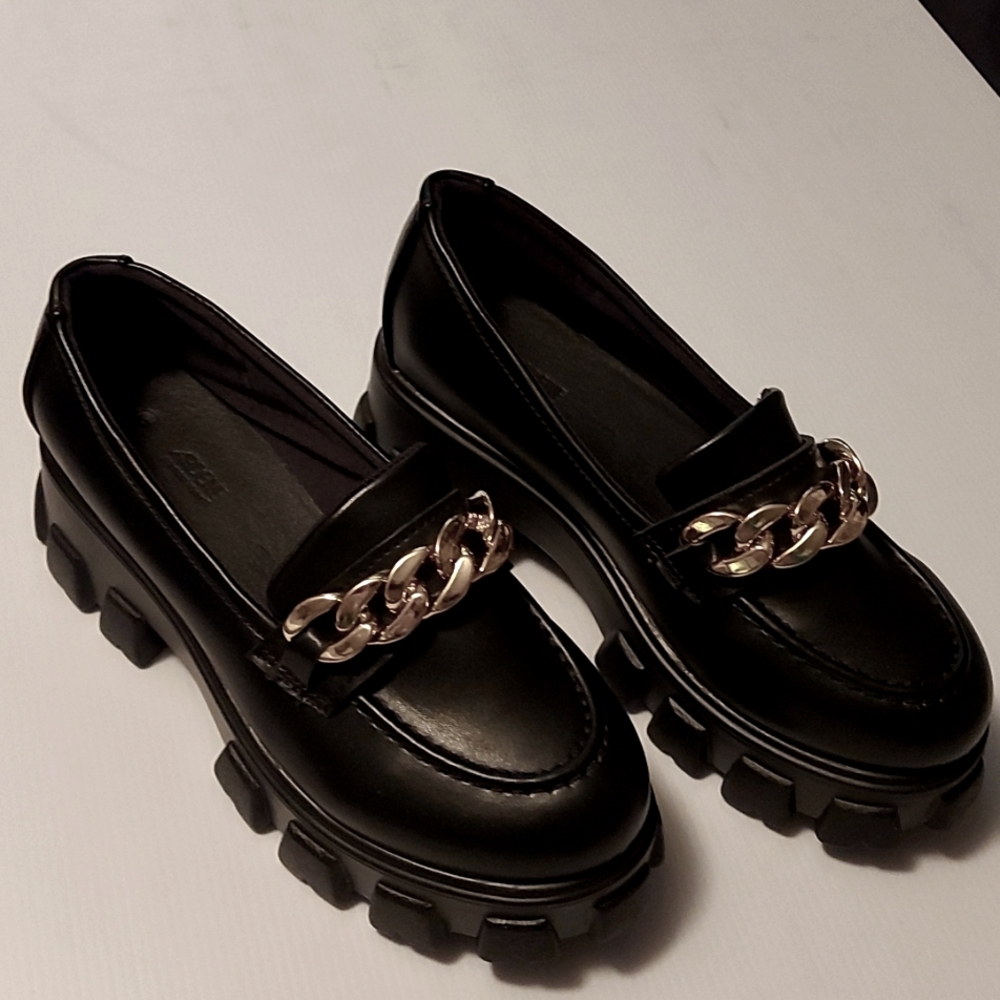 Platform Loafers with Gold Chains
